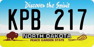 ND license plate KPB217