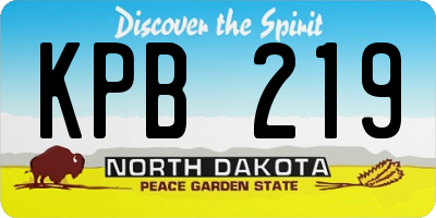 ND license plate KPB219