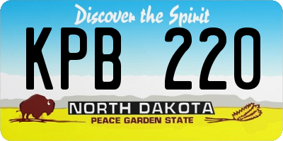 ND license plate KPB220