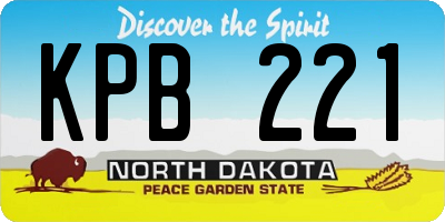 ND license plate KPB221