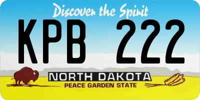 ND license plate KPB222