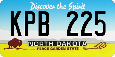 ND license plate KPB225