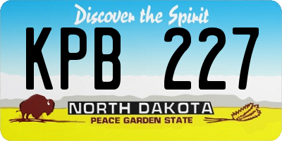 ND license plate KPB227
