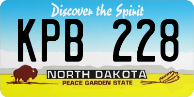ND license plate KPB228