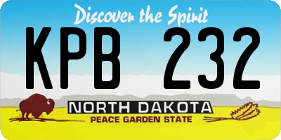 ND license plate KPB232