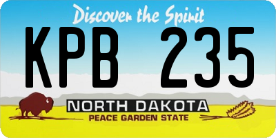 ND license plate KPB235
