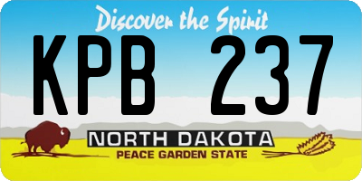 ND license plate KPB237