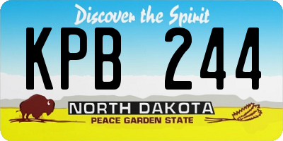 ND license plate KPB244