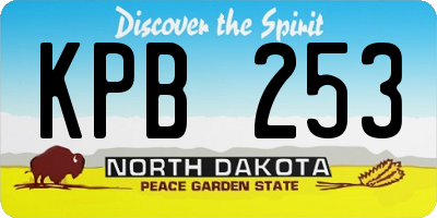 ND license plate KPB253