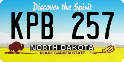 ND license plate KPB257