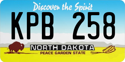 ND license plate KPB258