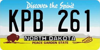 ND license plate KPB261