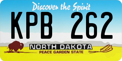 ND license plate KPB262