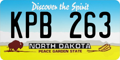 ND license plate KPB263