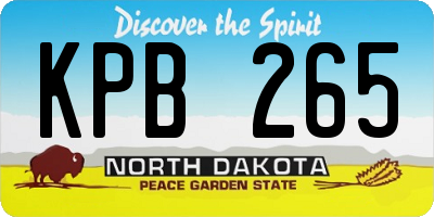 ND license plate KPB265
