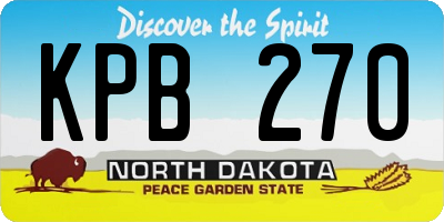 ND license plate KPB270