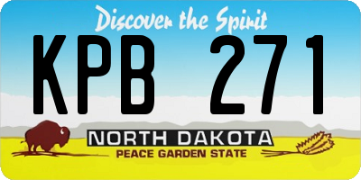 ND license plate KPB271