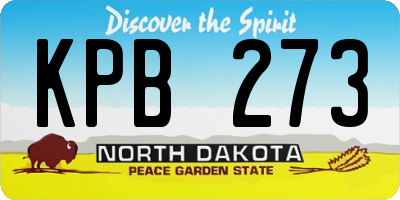 ND license plate KPB273