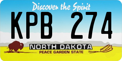 ND license plate KPB274