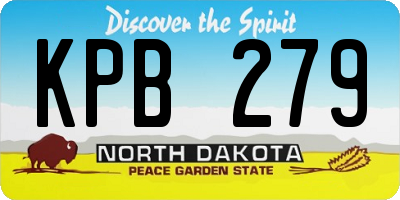 ND license plate KPB279