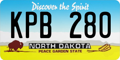 ND license plate KPB280
