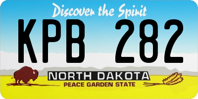 ND license plate KPB282