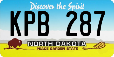 ND license plate KPB287