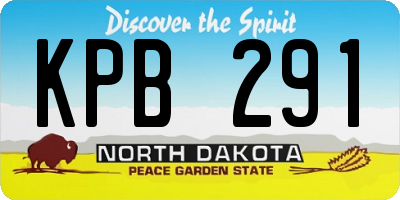 ND license plate KPB291
