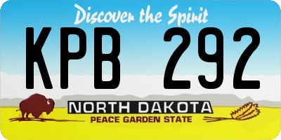 ND license plate KPB292