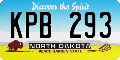 ND license plate KPB293