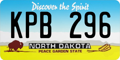 ND license plate KPB296