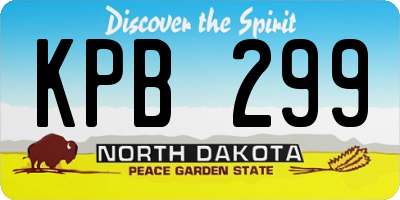 ND license plate KPB299