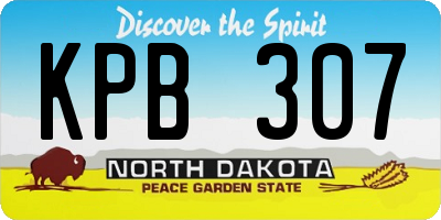 ND license plate KPB307