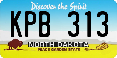 ND license plate KPB313