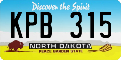 ND license plate KPB315