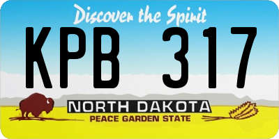 ND license plate KPB317