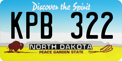 ND license plate KPB322