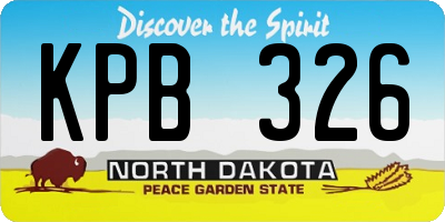 ND license plate KPB326