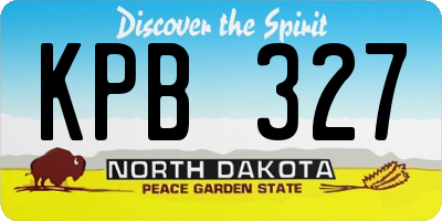 ND license plate KPB327