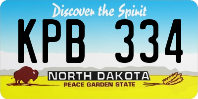 ND license plate KPB334