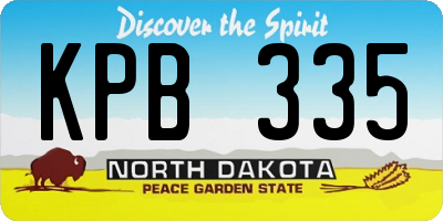 ND license plate KPB335