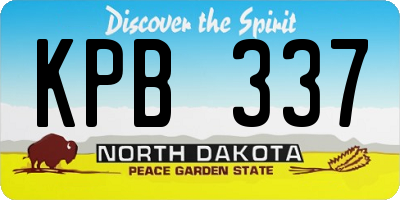 ND license plate KPB337