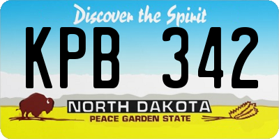 ND license plate KPB342
