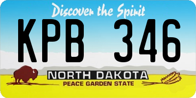 ND license plate KPB346