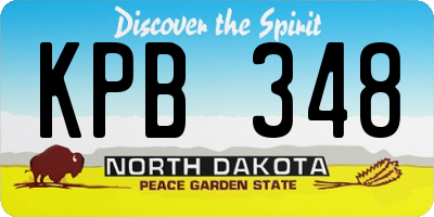 ND license plate KPB348
