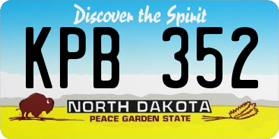 ND license plate KPB352