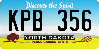 ND license plate KPB356