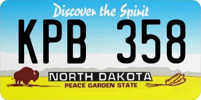 ND license plate KPB358