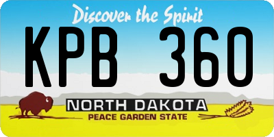 ND license plate KPB360