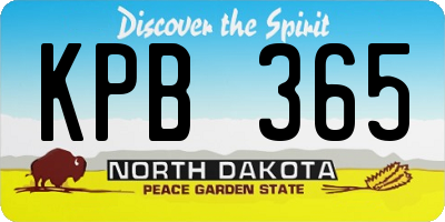 ND license plate KPB365